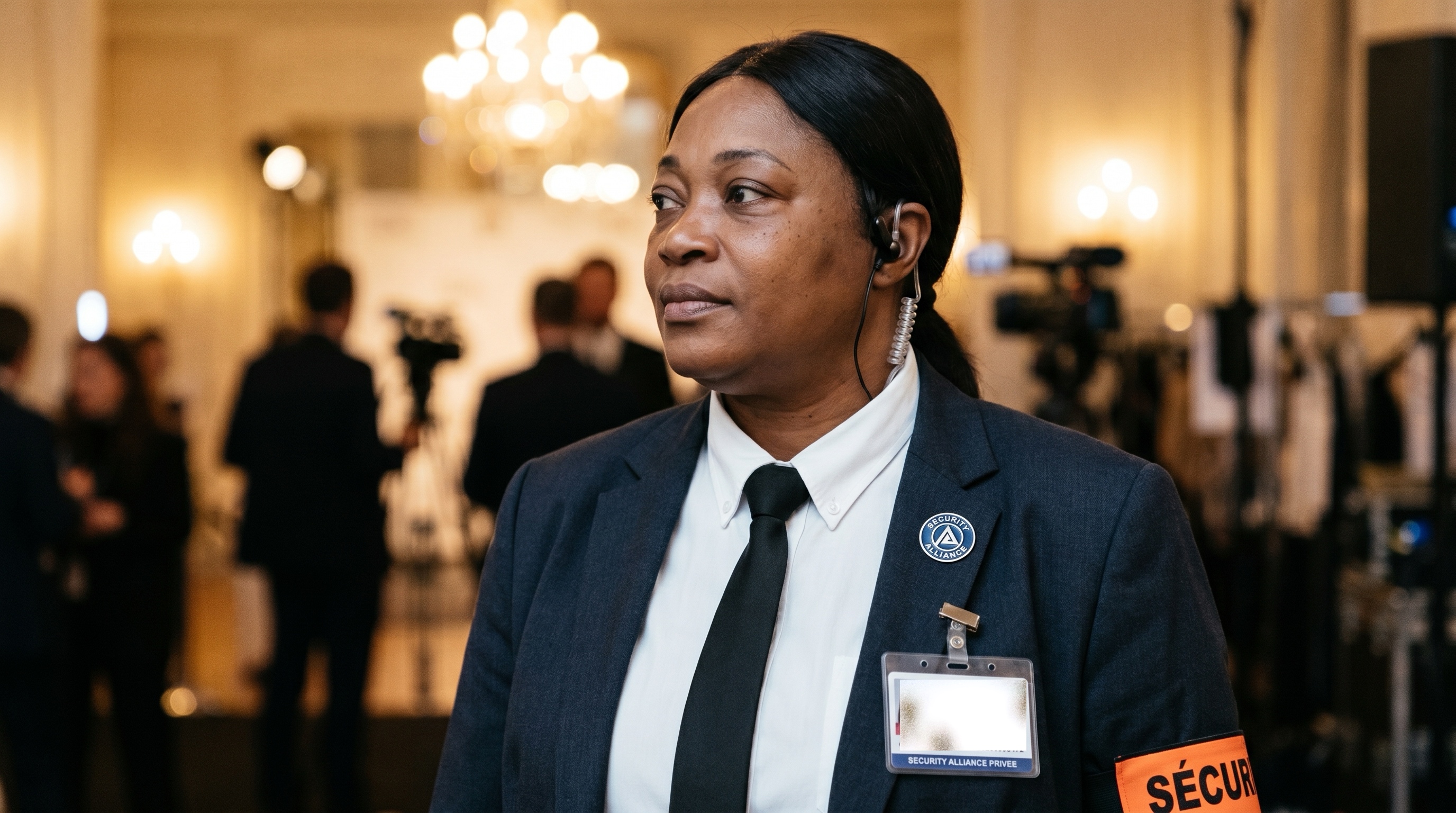 Agente Security Alliance Privée en mission événementielle